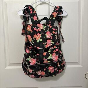 Floral Black Backpack